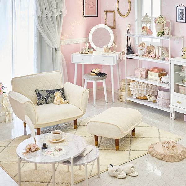 くすみパステルカラーのオットマン／ダイヤ スツール 画像3