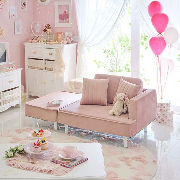 くすみダスティカラーのコンパクトカウチソファー／ベロア 2人掛けソファ― 画像11