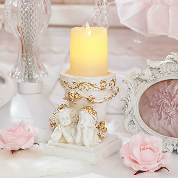 エンジェルLEDキャンドル(仲良し)｜かわいいお姫様インテリア家具