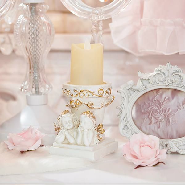 エンジェルLEDキャンドル(仲良し)｜かわいいお姫様インテリア家具