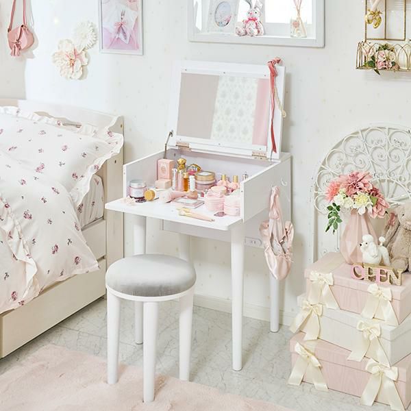 直送】コンパクトドレッサーテーブル｜かわいいお姫様インテリア家具