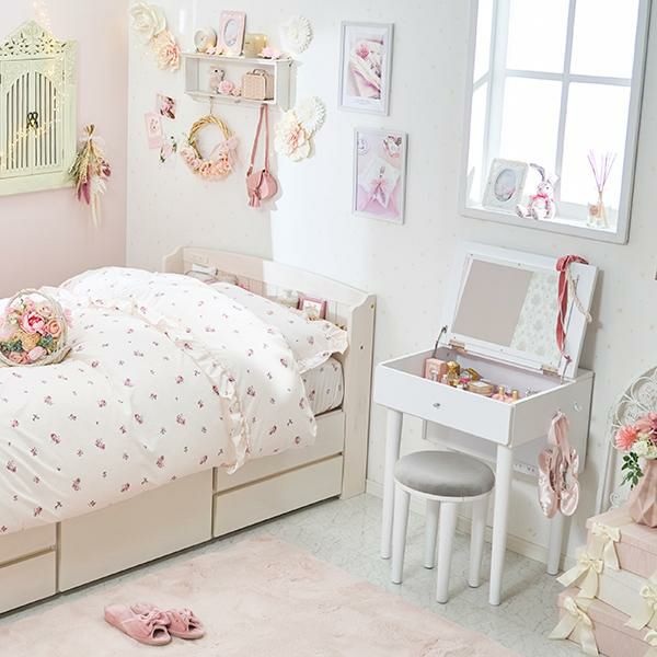 直送】コンパクトドレッサーテーブル｜かわいいお姫様インテリア家具