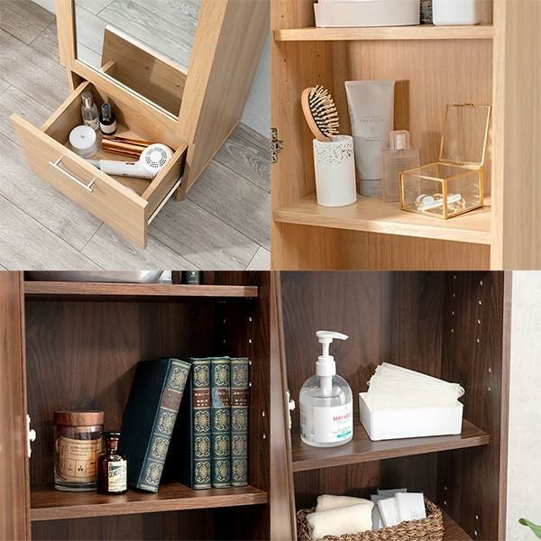 直送】ミラー付き収納キャビネット｜かわいいお姫様インテリア家具