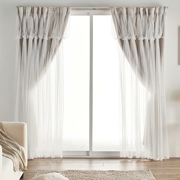 ポイント10倍♪～2/9 AM10:00まで】【直送】上飾り付きレイヤード遮光