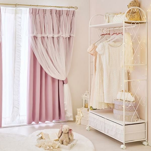 直送】フリルハンガーラック(2杯・ホワイト)/plume(プリュム