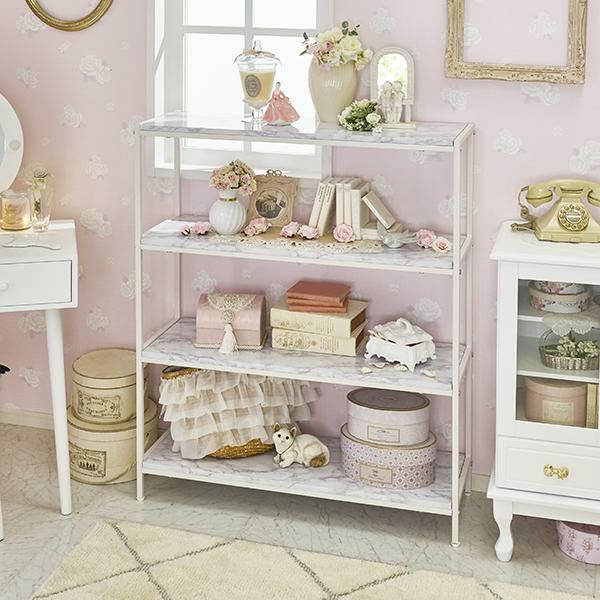 直送】オープンラック/Marble(マーブル)｜かわいいお姫様インテリア