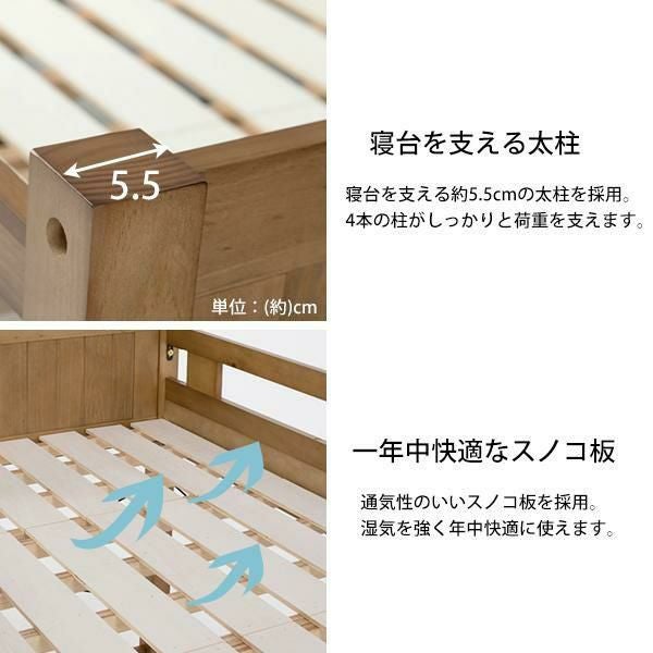 直送】木製ロフトベッド(高さ122cm)｜かわいいお姫様インテリア家具