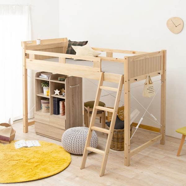 直送】木製ロフトベッド(高さ159cm)｜かわいいお姫様インテリア家具