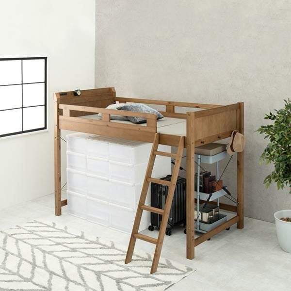 今ならポイント10倍 ♪～3/16 AM10:00まで】【直送】木製ロフトベッド
