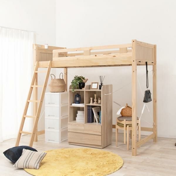 直送】木製ロフトベッド(高さ186cm)｜かわいいお姫様インテリア家具