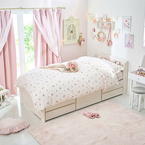 新品未開封ロマンティックプリンセス セミダブル掛け布団カバー3点セット 今ならポイント10倍 ～6/18 AM10:00まで】プティローズ布団カバー3点