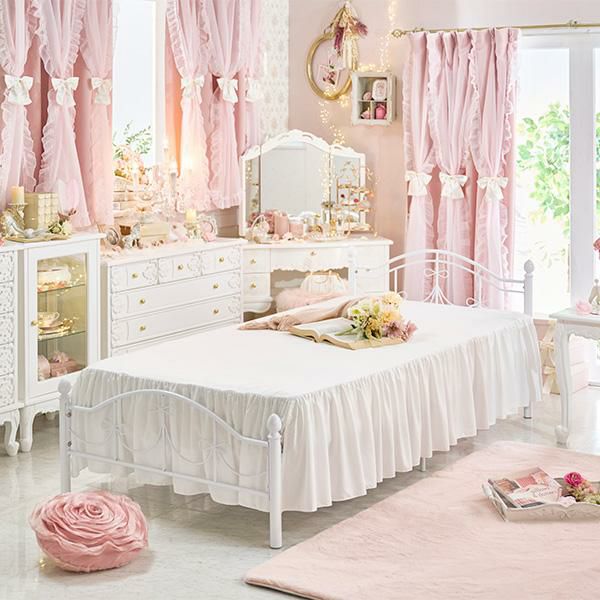 直送】リボンアイアンベッド(本体のみ・シングル)｜かわいいお姫様