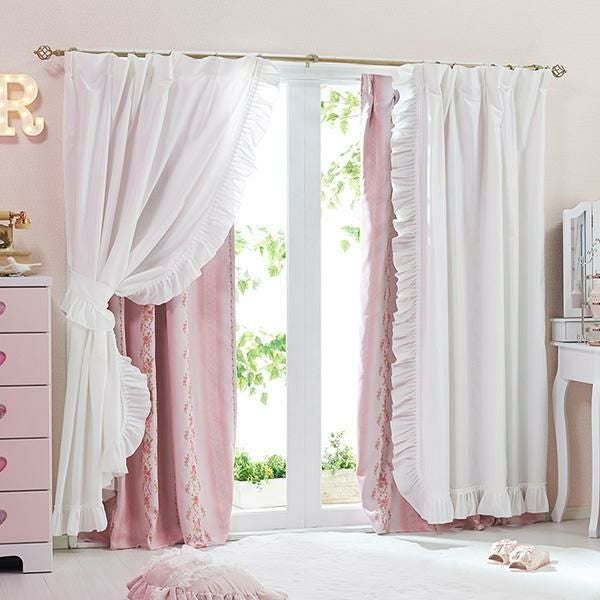 多機能フリルレースカーテン(100×108・2枚組)｜かわいいお姫様