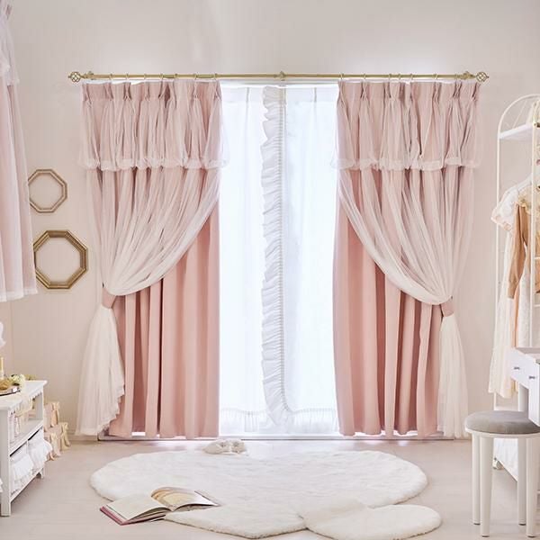多機能フリルレースカーテン(100×190・2枚組)｜かわいいお姫様