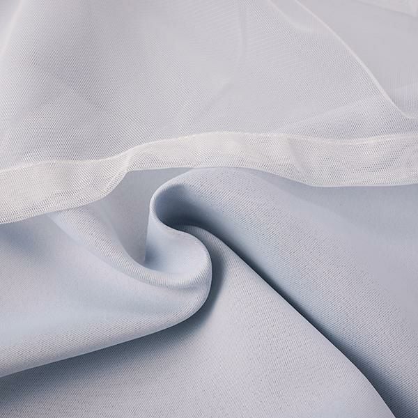 上飾り付きレイヤード遮光カーテン/ブルー(幅100×丈135・2枚組