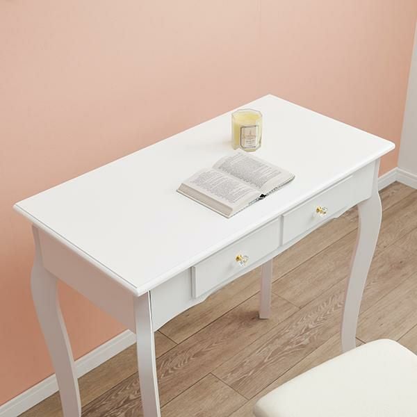 直送】クリスタル取っ手のデスク＆スツールセット｜かわいいお姫様