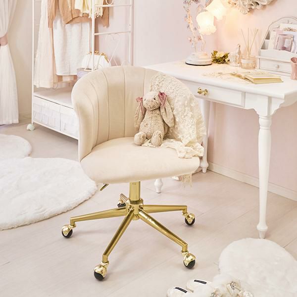 直送】ダスティカラーの回転チェア｜かわいいお姫様インテリア家具