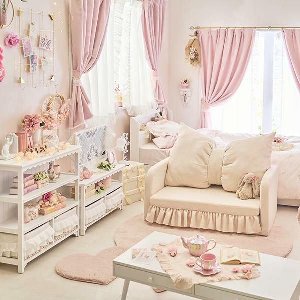 リボンフリルソファーベッド ポイント10倍♪～2/9 AM10:00まで】【直送】リボンフリルソファベッド