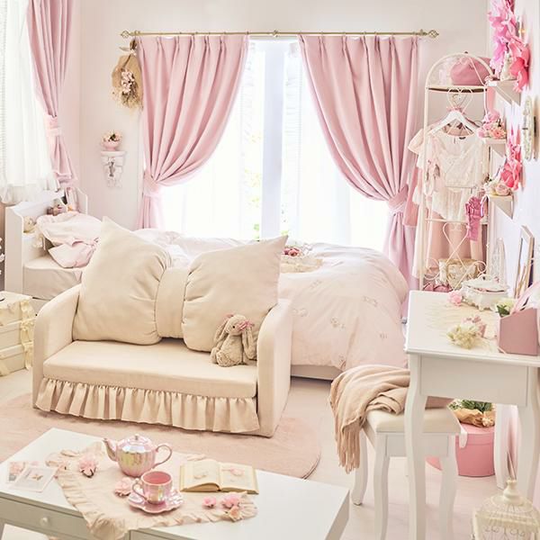 直送】リボンフリルソファベッド｜かわいいお姫様インテリア家具・雑貨