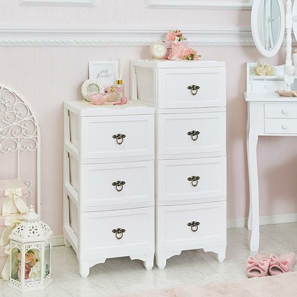 直送】カドリーチェスト3段｜かわいいお姫様インテリア家具・雑貨の