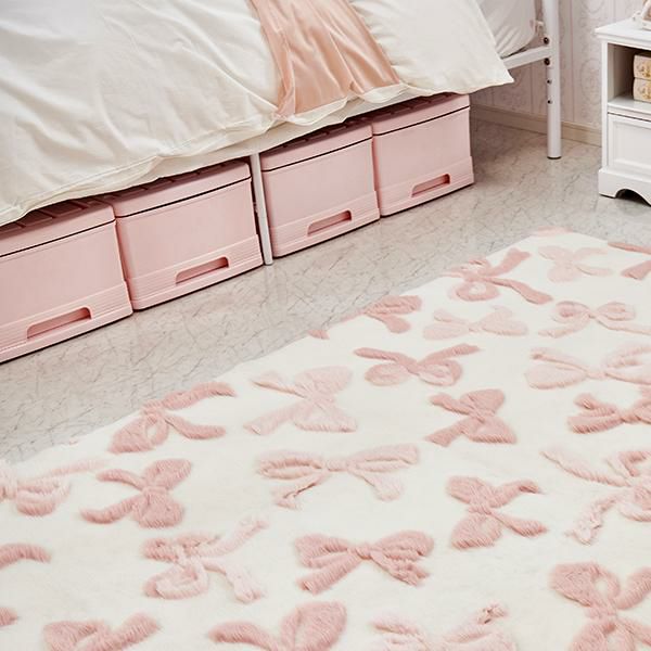 直送】深型収納ケース1段/4個セット(ピンク) ｜かわいいお姫様