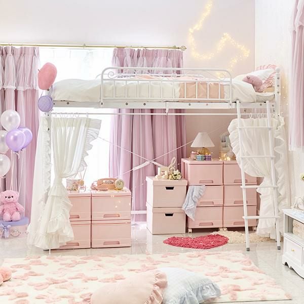 直送】深型収納ケース3段/2個セット(ピンク) ｜かわいいお姫様