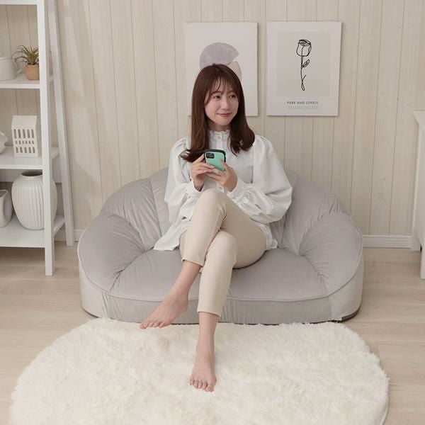 直送】くすみダスティカラーのシェルソファ/1.5人掛け｜かわいいお姫様