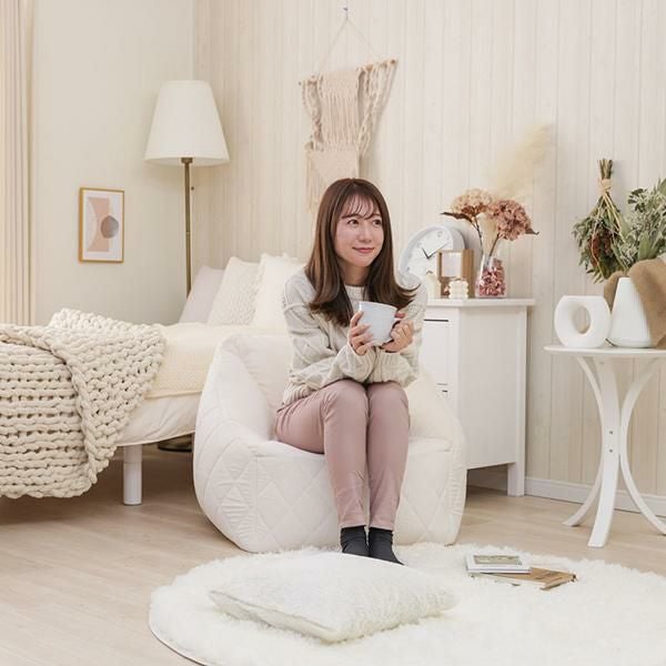 直送】くすみパステルカラーのビーズソファ｜かわいいお姫様インテリア