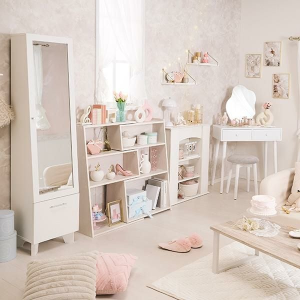 直送】ウェーブミラードレッサー｜かわいいお姫様インテリア家具・雑貨