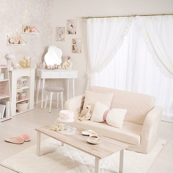 直送】ウェーブミラードレッサー｜かわいいお姫様インテリア家具・雑貨