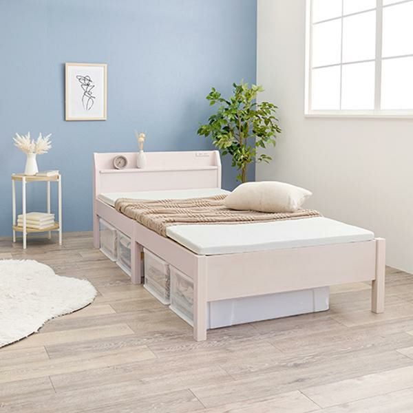 直送】簡単組み立て宮棚付ベッド(シングル・本体のみ)｜かわいいお姫様