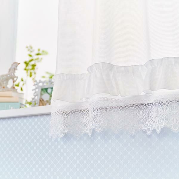 裾レースフリル多機能レースカーテン(幅100×丈176・188・198・2枚組