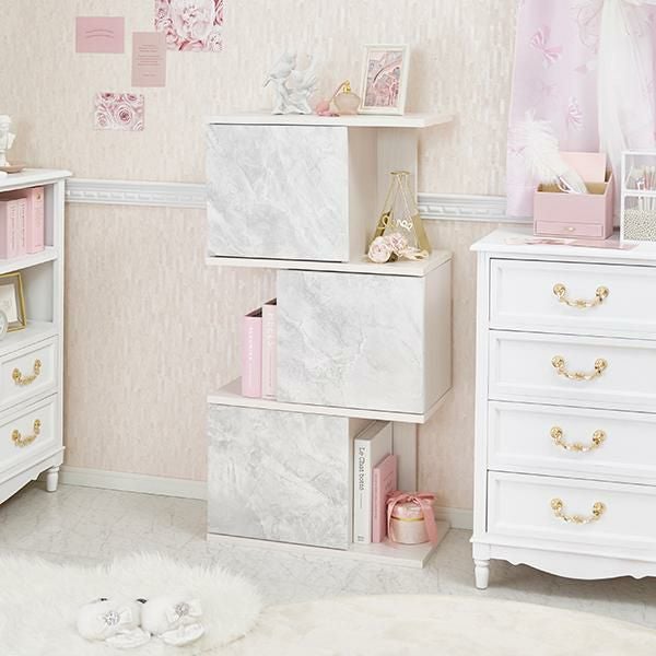 直送】引出付きラック/Neige(ネージュ)｜かわいいお姫様インテリア家具