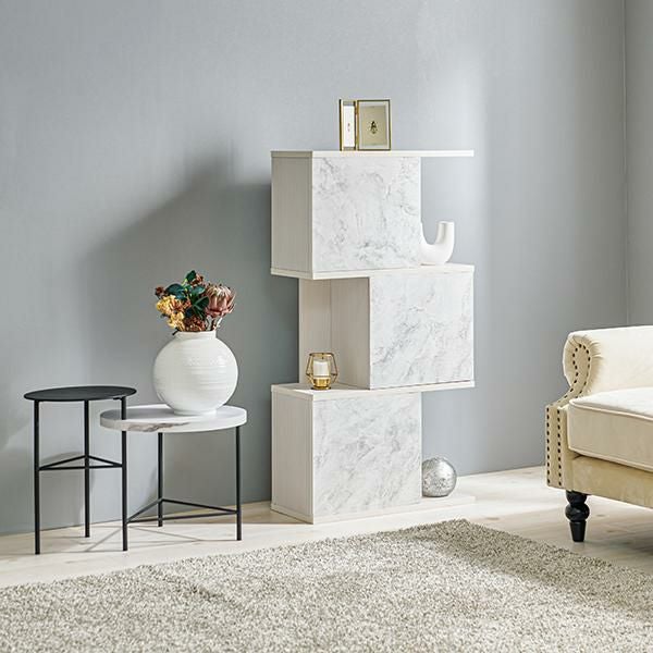 直送】オープンラック(扉付き・3段)/Marble(マーブル)｜かわいいお姫様