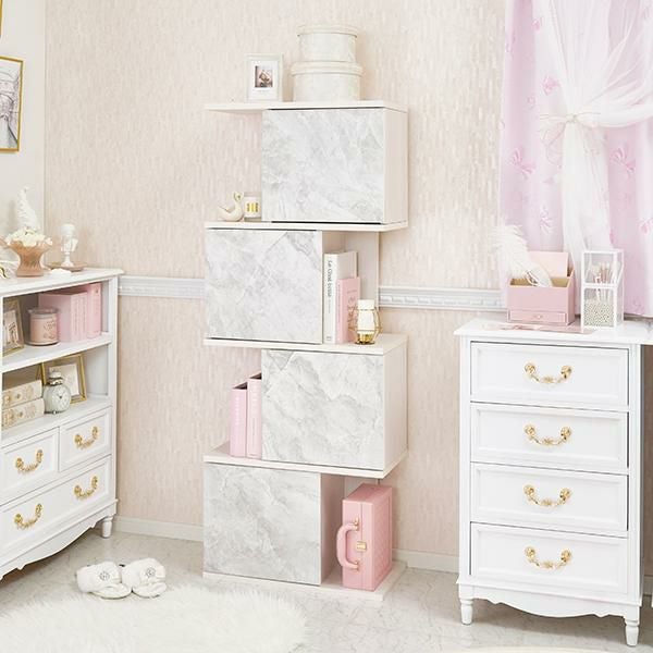 直送】引出付きラック/Neige(ネージュ)｜かわいいお姫様インテリア家具