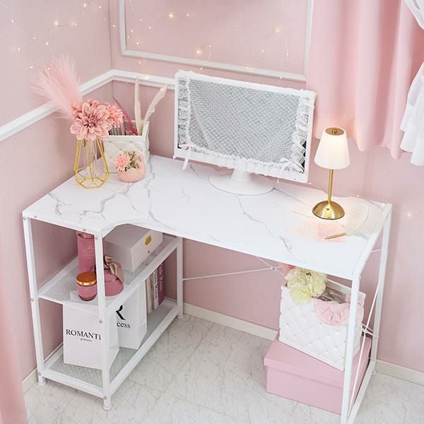 ポイント10倍♪～2/9 AM10:00まで】【直送】大理石調デスク/左右