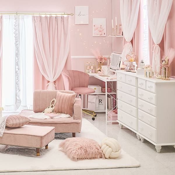 直送】大理石調デスク/左右組み換え可｜かわいいお姫様インテリア家具