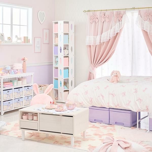 直送】深型収納ケース1段/4個セット(グレープ) ｜かわいいお姫様