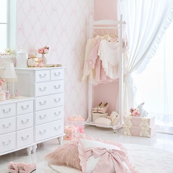 直送】棚付きハンガーラック(幅60cm)｜かわいいお姫様インテリア家具