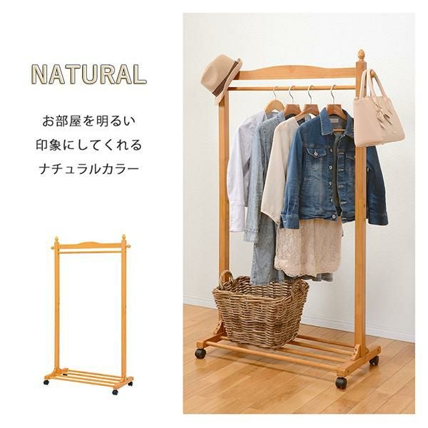 直送】棚付きハンガーラック(幅90cm)｜かわいいお姫様インテリア家具