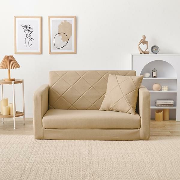 直送】くすみカラーのキルティングソファベッド｜かわいいお姫様