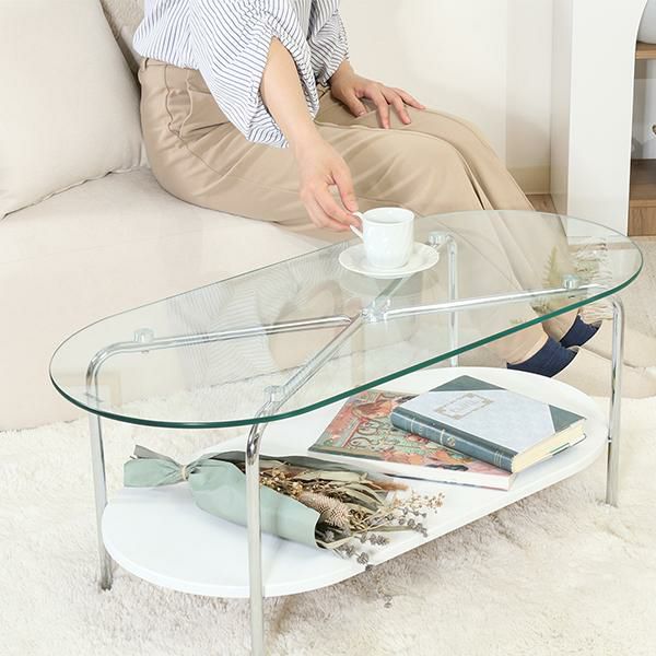 直送】ガラスセンターテーブル/Chamill｜かわいいお姫様