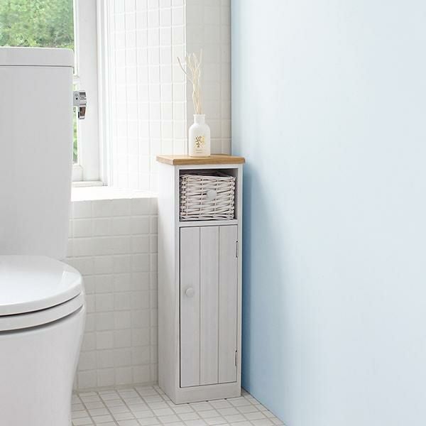 直送】カントリー調多機能トイレ収納(1扉)｜かわいいお姫様インテリア