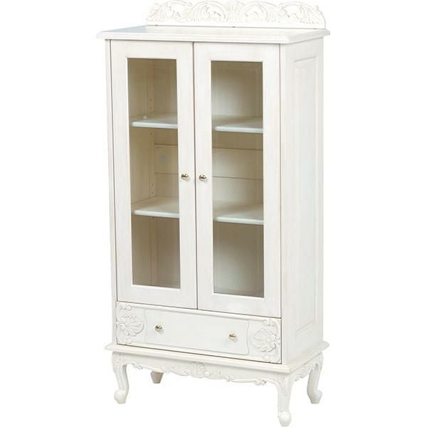 直送】アンティーク風ガラスキャビネット大/Noble(ノーブル)シリーズ