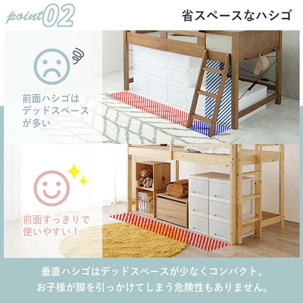 直送】ロータイプロフトベッド(高さ120cm)｜かわいいお姫様インテリア