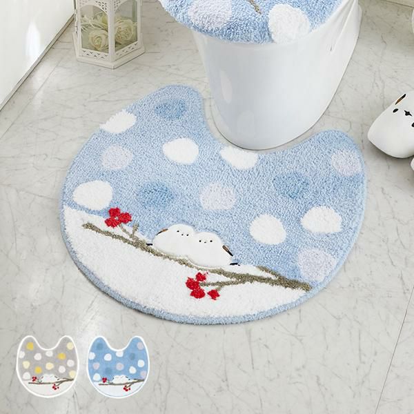ブルー色　シマエナガ　トイレマットセット　動物　新品　鳥 Amazon｜シマエナガ 鳥 トイレマット 足元マット セット 3点セット