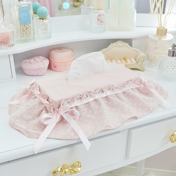 チュールリボンティッシュケースカバー【ラッピング対応可能