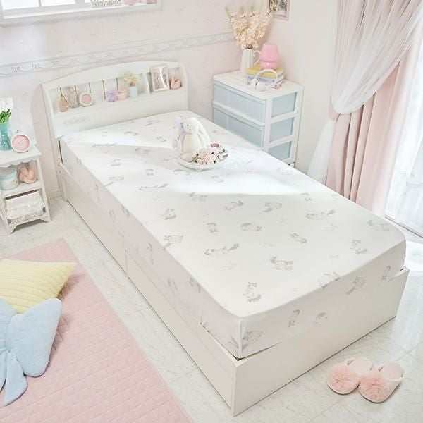 大型】たっぷり収納ベッド(シングル・本体のみ)｜かわいいお姫様