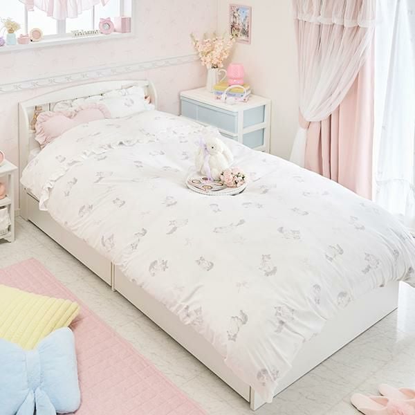 大型】たっぷり収納ベッド(シングル・本体のみ)｜かわいいお姫様