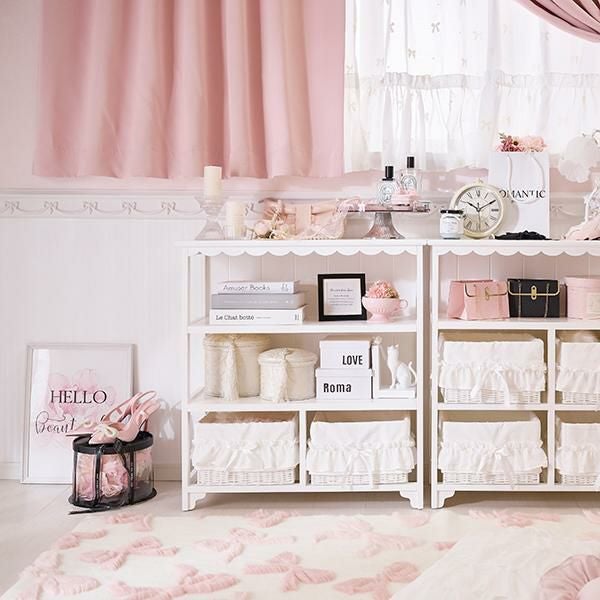 大型】フリルバスケットチェスト(2杯・ホワイト)/fille(フィーユ